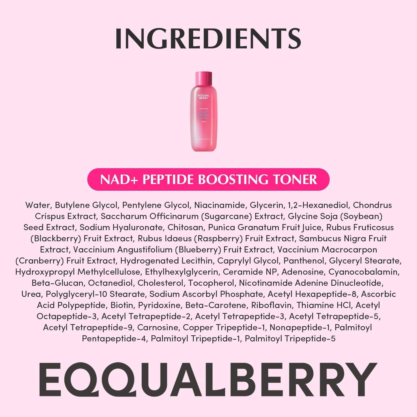 EQQUALBERRY NAD Peptide Boosting Toner 150 ml