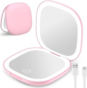 GlowFold™ Rechargeable LED Magnifying Pocket Mirror